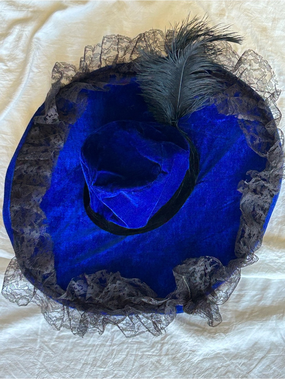Vintage Style Royal Blue Velvet Gothic/Witch Hat